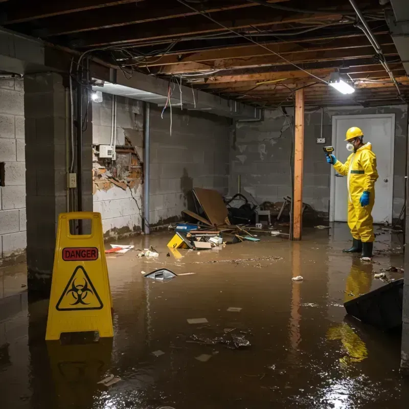 Flooded Basement Electrical Hazard in Weldon, NC Property